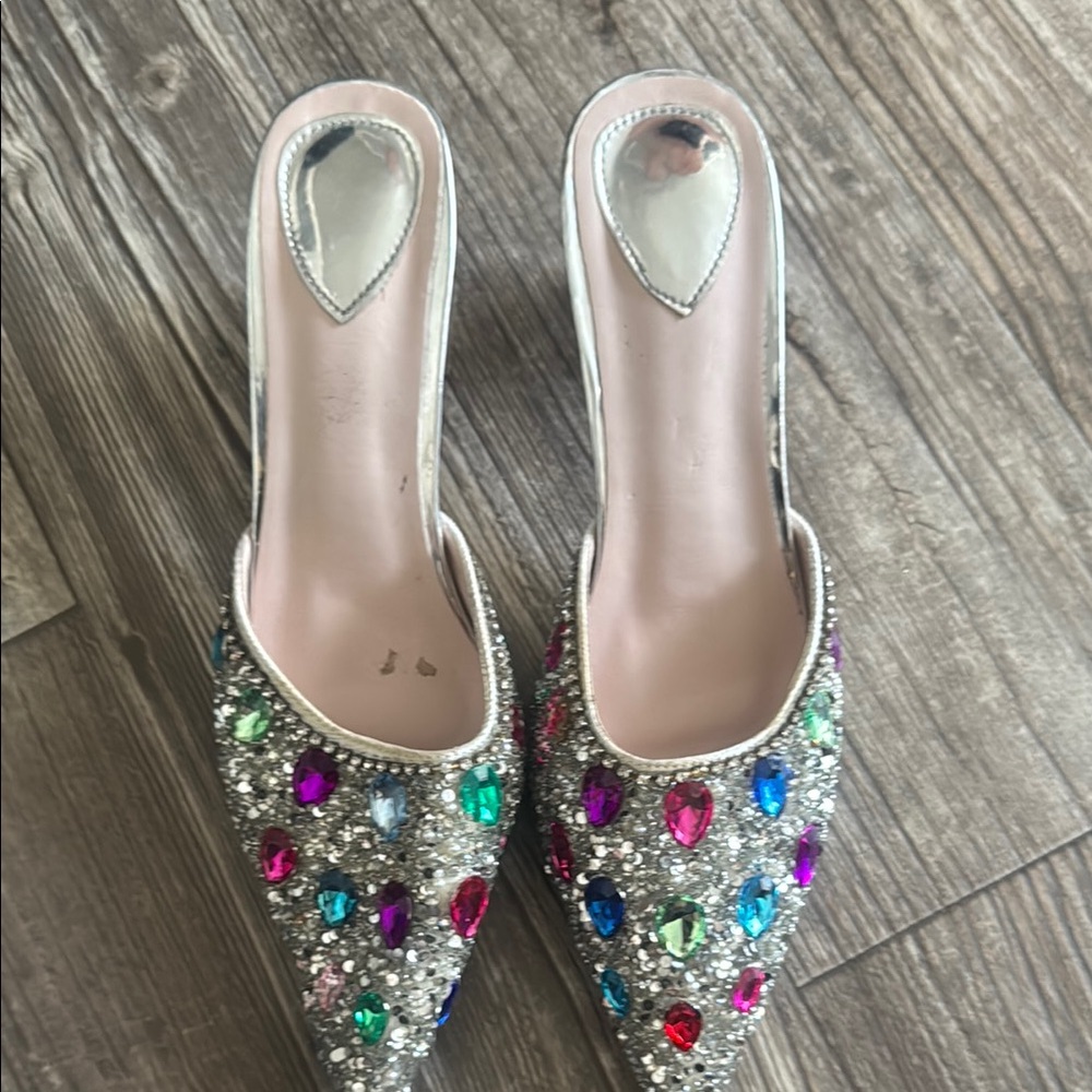 Embellished Women's Slip-On Heels